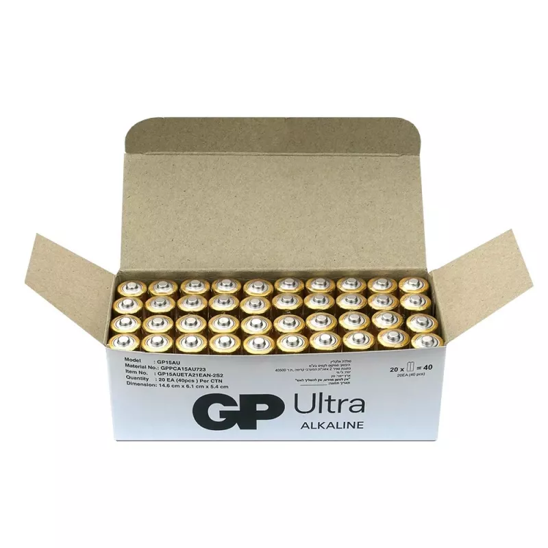 GP Battery LR6 AA šarminės baterijos 40 vnt. (modelis 15AU21-S2)