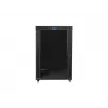 Grindinis serverio spintos korpusas 19 colių 22U 800x1000 stiklinėmis durimis LCD (plokščioje pakuotėje) V2 juodas