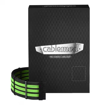 CableMod C-Series PRO ModMesh kabelių rinkinys, skirtas Corsair AXi/HXi/RM (geltona etiketė) - juoda/šviesiai žalia