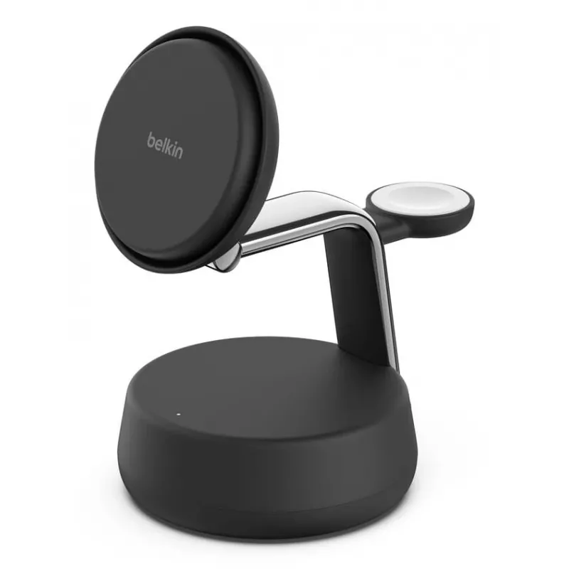Belaidis įkroviklis Belkin UltraCharge Pro 25W Qi2 3in1 magnetinis įkroviklis anglies spalvos