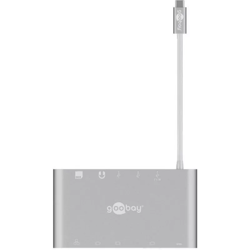 Goobay USB-C™ Multiport adapteris - Viskas viename - Aliuminis - Sidabrinis (62113)
