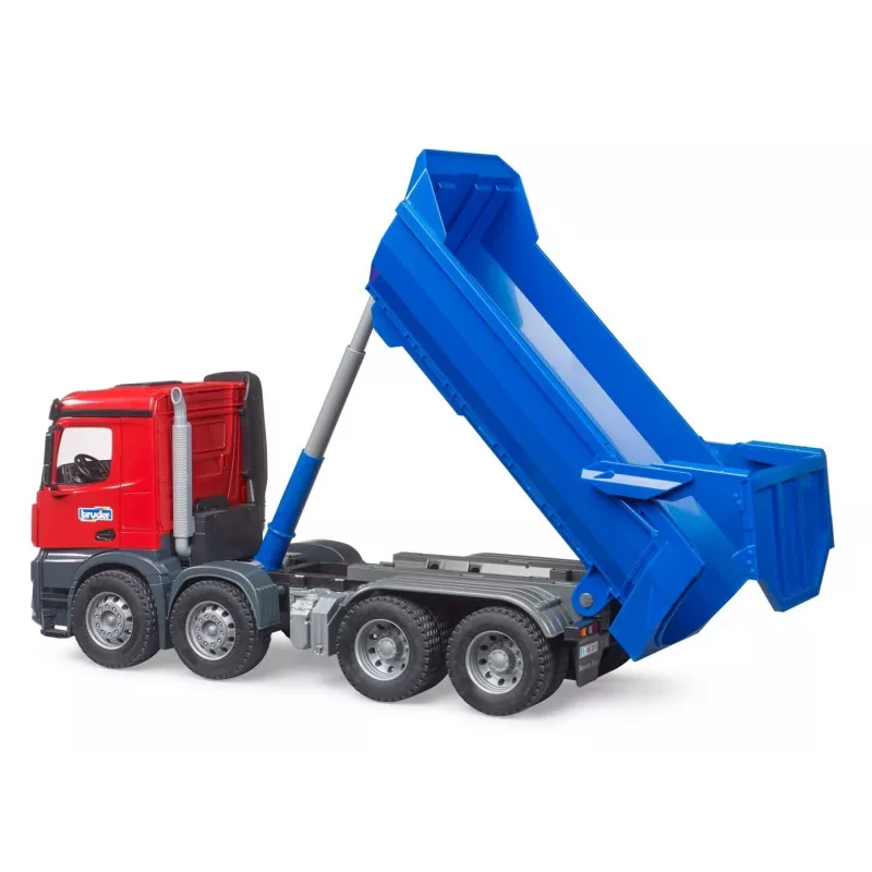 BRUDER MB Arocs Halfpipe Tipper Truck – savivartis su pusapvaliu kėbulu