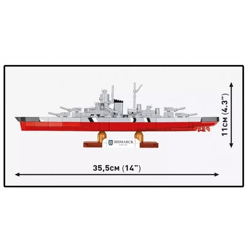 Konstruktorius Cobi mūšio laivas Bismarck modelis, 590 detalių