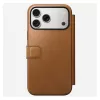 Nomad Modern Leather Folio dėklas iPhone 17 Pro Max — Tan (oda, iki 17,5 cm ekrano, 4 kortelių kišenės)