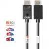 CLUB3D DisplayPort 2.1 dvipusis VESA DP80 sertifikuotas kabelis 4K240Hz, 8K60Hz arba 10K30Hz M/M 1,2 m