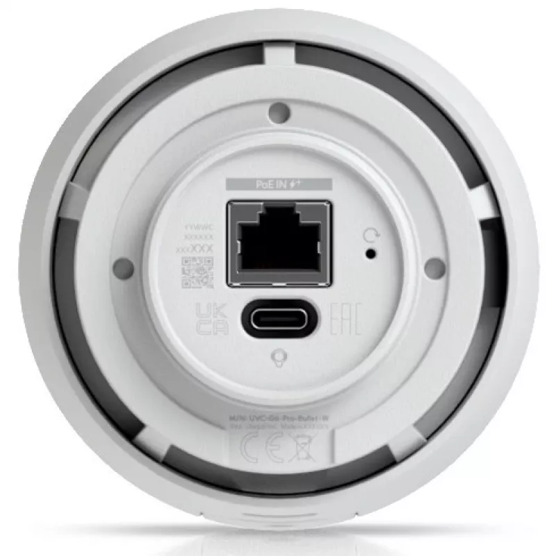 IP apsaugos kamera UBIQUITI G6 Pro Bullet – 4K (3840×2160), laidinė, vidaus/lauko, 1/1,2 colio CMOS, 5,9–13,8 mm, 2,36x optinis priartinimas, montavimas prie lubų/sienos/stulpo