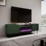 TV spintelė su elektriniu židiniu Cama Meble ONDA 180,5×40×58,0 cm, medžio drožlių plokštė, žalia, laisvai pastatoma arba montuojama ant sienos