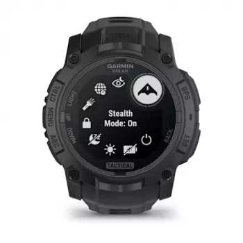 GARMIN Instinct 3 45 mm išmanusis laikrodis su AMOLED ekranu, GPS, juodu silikoniniu dirželiu