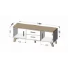 TV stovas Cama Meble LOTTA 140 cm – rėmas ąžuolas wotan, juoda medžio drožlių plokštės viršus, 1400×400×530 mm