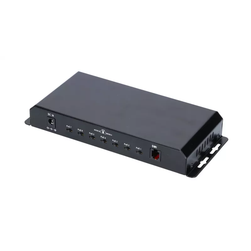 Extralink PoE Switch KRATOS 7x Gigabit PoE, 1x Uplink RJ45, maitinimo adapteris 24V 2.5A, 60W