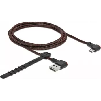 USB kabelis DeLOCK EASY-USB 2.0 Type-A į Micro-B kampinis vyriškas 1,5 m juodas