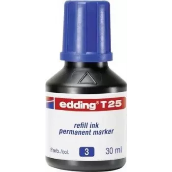 Markerio pildymo rašalas Edding T 25 mėlynas 30 ml, tinka modeliams Edding Nr.1/21/22/25/400/500/550/800/850/3000/3300