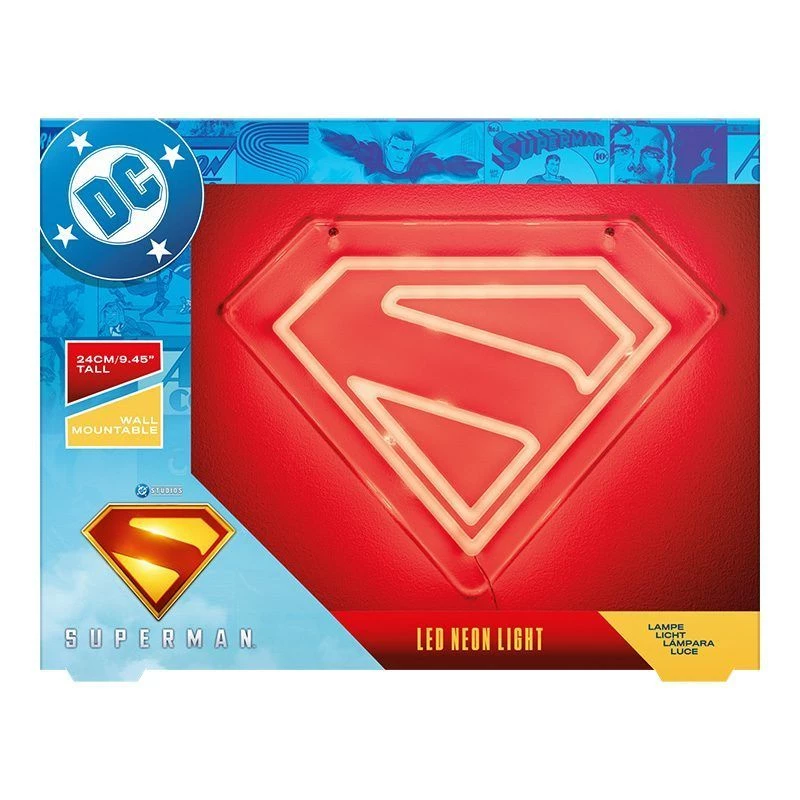 LED neoninė sieninė lempa Paladone Superman PP14478SMTVN, dekoratyvinis sienos ženklas