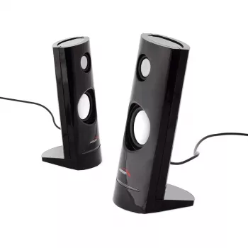 Laidiniai kompiuteriniai garsiakalbiai Audiocore AC860, 2.0 kanalų, 4 W RMS, USB maitinimas, 3,5 mm lizdas, juodi