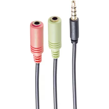 Garso kabelis ShiverPeaks BS14-05041 0,25 m 2x3,5 mm juodas