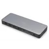 Digitus DA-70918 USB-C dokstacija, 13 prievadų, 3x HDMI, 2x DP, 4x USB-A, 1x USB-C, RJ-45 1GbE, SD, garso lizdas, 150 W