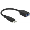 USB adapteris DeLOCK USB 3.1 Gen 2 Type-C / Type-A 0,1 m juodas