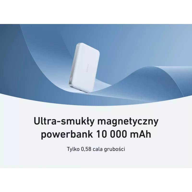 Anker MagGo Power Bank 10K belaidžio įkrovimo baterija 10000 mAh, balta