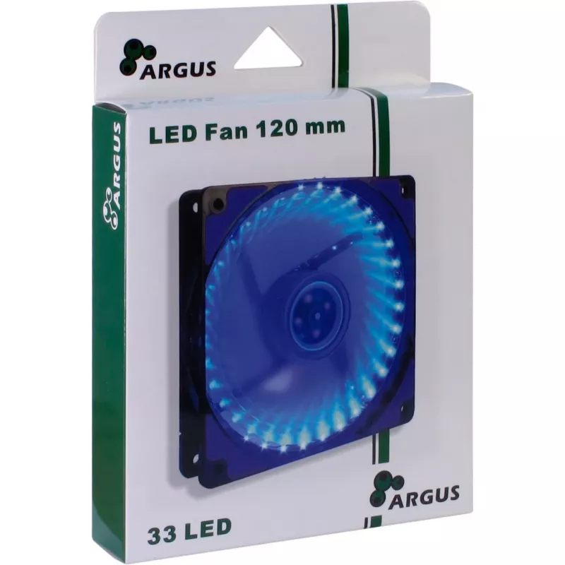 INTER-TECH Argus L-12025 120mm mėlynas LED korpuso ventiliatorius