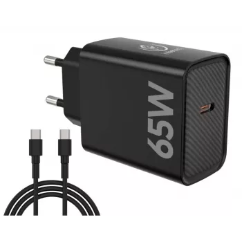 Greitasis PD65W USB-C įkroviklis nešiojamiesiems kompiuteriams ir išmaniesiems telefonams REBELTEC H1065