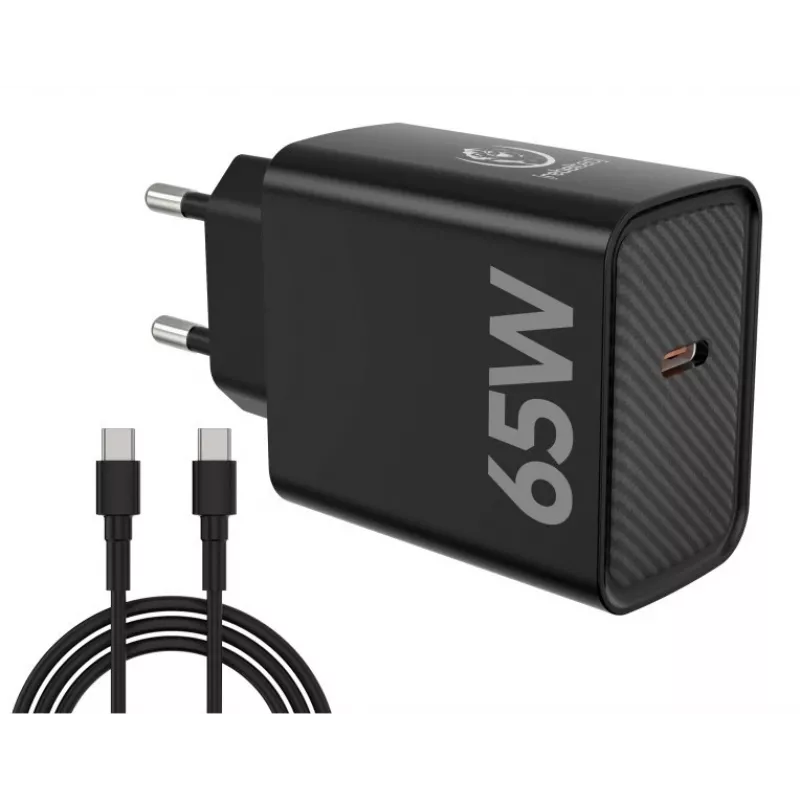 Greitasis PD65W USB-C įkroviklis nešiojamiesiems kompiuteriams ir išmaniesiems telefonams REBELTEC H1065