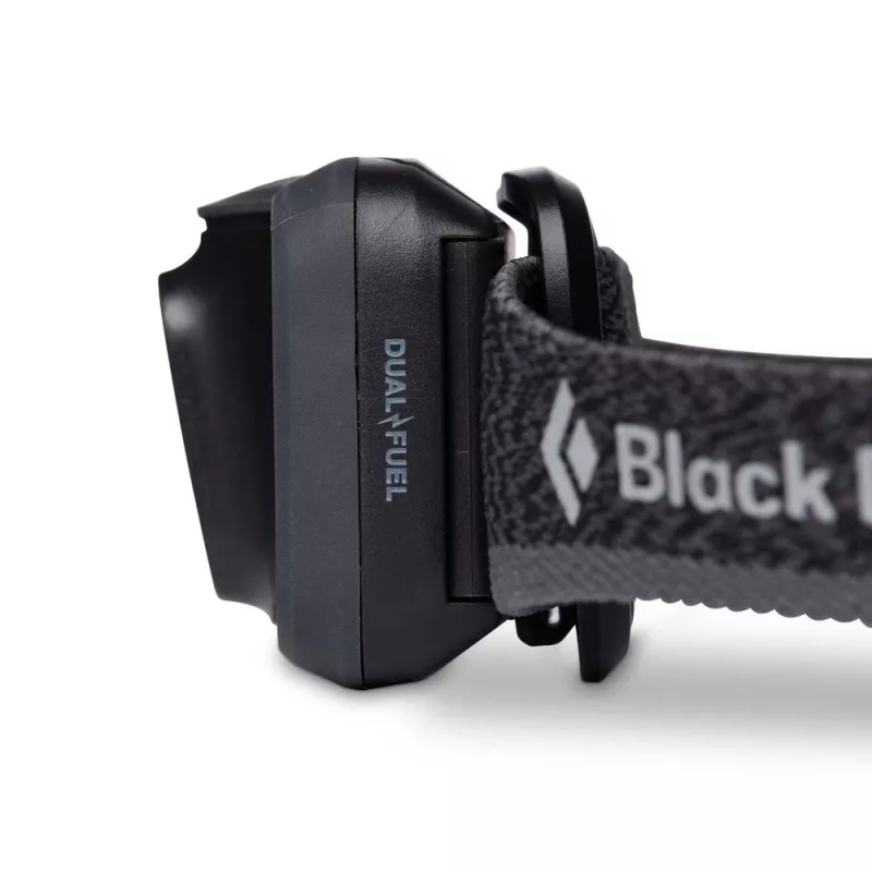 Kaktinė lemputė Black Diamond Spot 400 — 400 lm, LED, IPX8 vandeniui atspari, AAA baterijos, spindulys 12–100 m, juoda