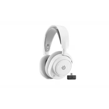 Steelseries Arctis Nova 7P Wireless Gen 2 ausinės su laidu ir belaidžiu ryšiu, lankeliu, žaidimams, USB Type-C, Bluetooth, baltos