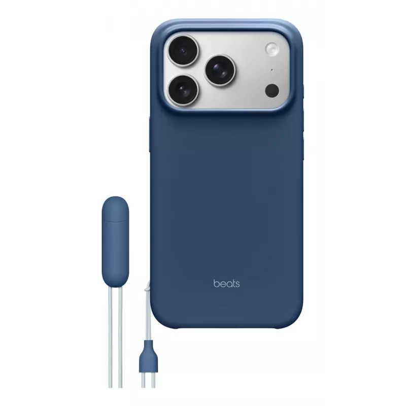 Apsauginis dėklas su atrama iPhone 17 Pro, Apple Beats – MagSafe, kameros valdymas, tinka 6,3 colio ekranui, Bedrock Blue (rožinė)