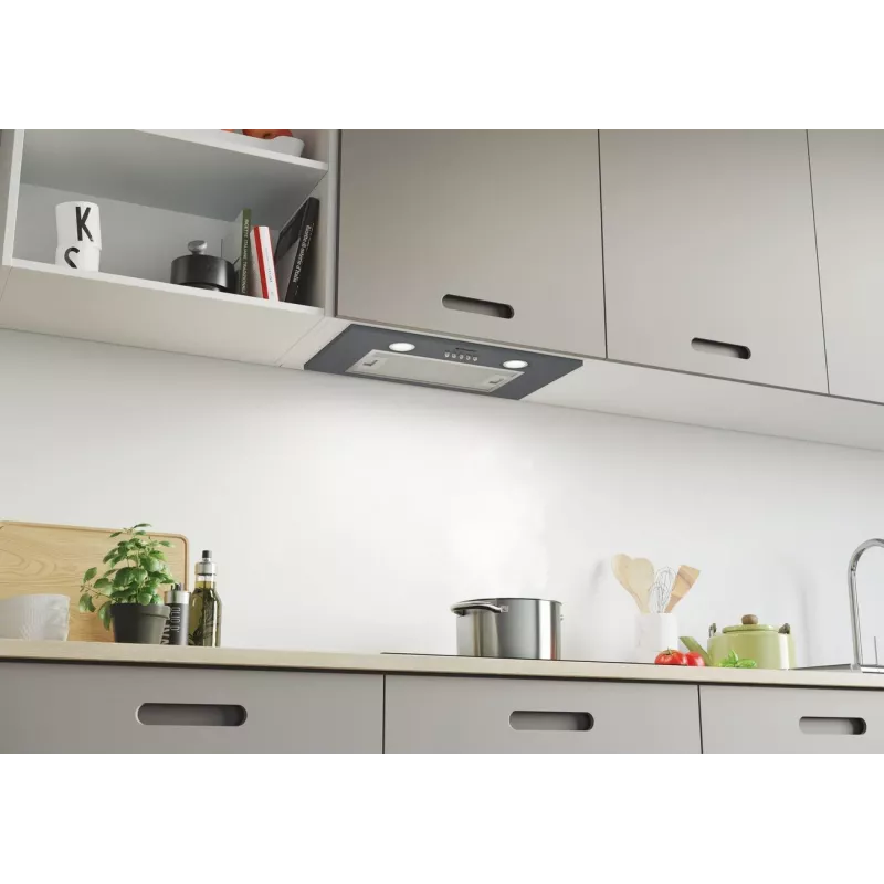 Įmontuojamas gartraukis CANDY CBG625/1X, 520 mm, 207 m³/h, anglies filtras, sukamoji rankenėlė, sidabrinis
