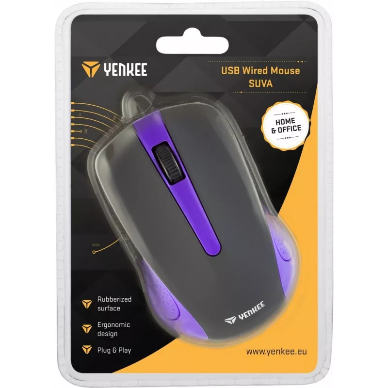 Yenkee YMS 1015PE SUVA USB laidinė pelė, 3 mygtukai, guminis paviršius
