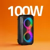 Nešiojamas muzikos centras MANTA SPK0401B100 Bluetooth garsiakalbis, 100 W galia, FM radijas, karaokė, įmontuota baterija, X-BASS