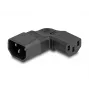 DeLOCK maitinimo adapteris IEC 60320 C14 į C13 90° kairėn dešinėn 10 A juodas