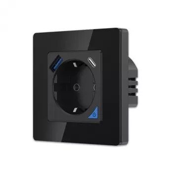Sieninis lizdas Extralink Smart Life Pro 230V su 1x USB-A ir 1x USB-C