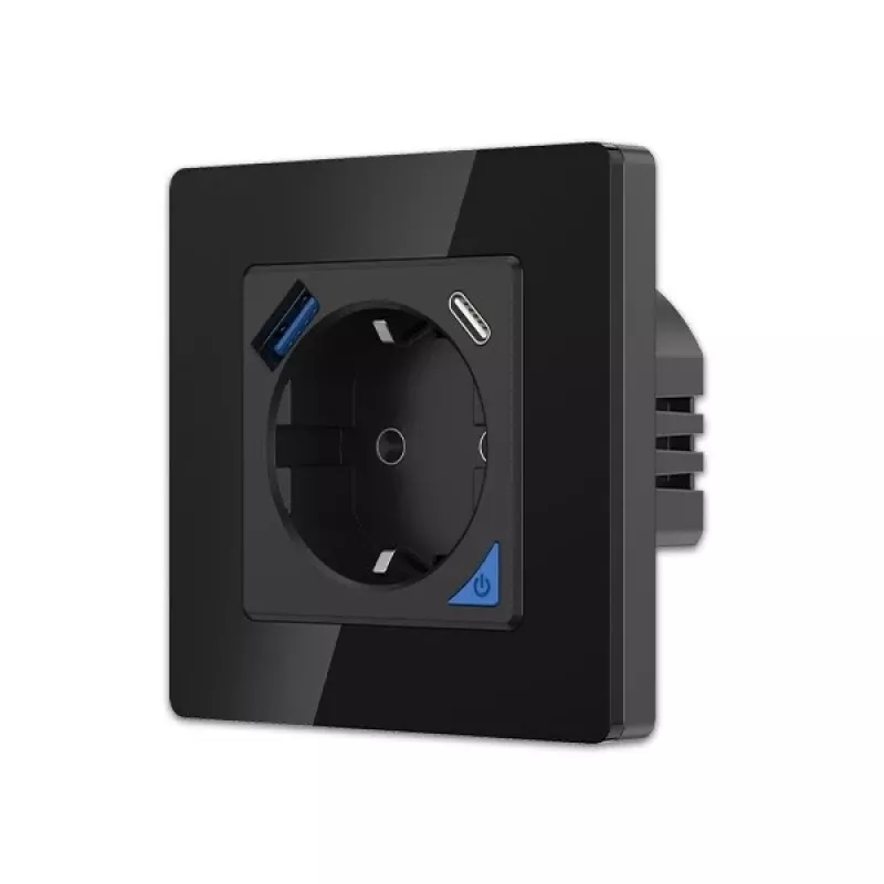 Sieninis lizdas Extralink Smart Life Pro 230V su 1x USB-A ir 1x USB-C