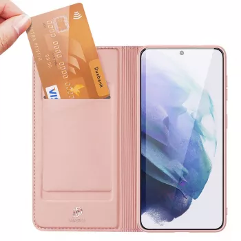 Dux Ducis Skin Pro dėklas su užsegimu ir laikikliu Samsung Galaxy S22+ (S22 Plus) rožinis