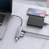 USB šakotuvas Aukey CB-H36 – 4 prievadai USB 3.2 Gen 1 Type-A, pagrindinis USB 2.0, 5000 Mbit/s, aliuminis sidabrinis