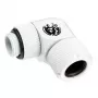 BitsPower BP-DWE90RMLA12 — žalvarinė 90° kampinė jungtis, balta, Ø 12 mm