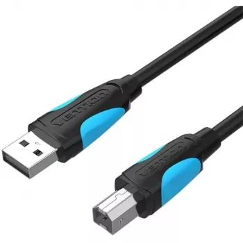 USB 2.0 A–USB-B laidas Vention VAS-A16-B500, 5 m, juodas, vyriški–vyriški, 480 Mbps