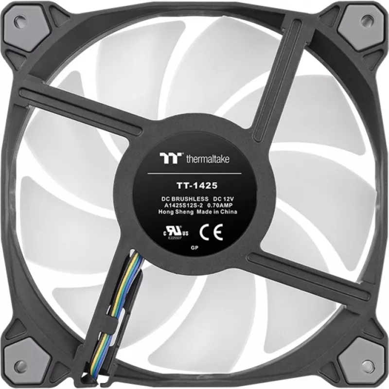 Kompiuterio ventiliatorius Thermaltake Pure Duo 14, 140 mm, PWM, RGB LED, juodas