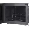 Kombinuota mikrobangų krosnelė Sharp YC-MG01E-S — 20 L, 800 W mikrobangos, 1000 W grilis, 5 galios lygiai, sukimo valdiklis, 25,5 cm padėklas