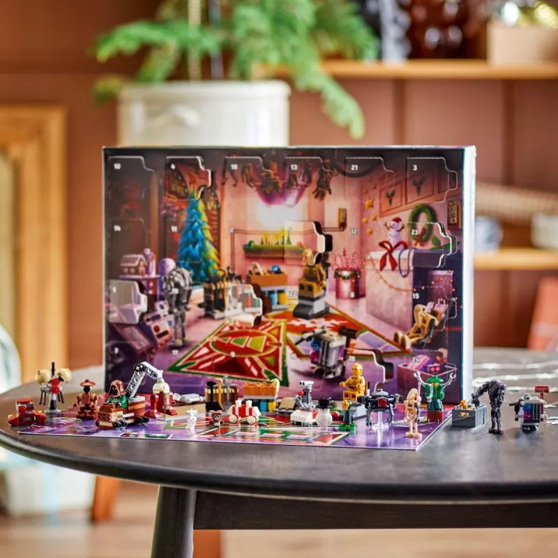 Statybinis žaislas LEGO Star Wars Advent Calendar 2025 – rinkinys 75418, sezoninės pastatomos minifigūrėlės ir modeliai