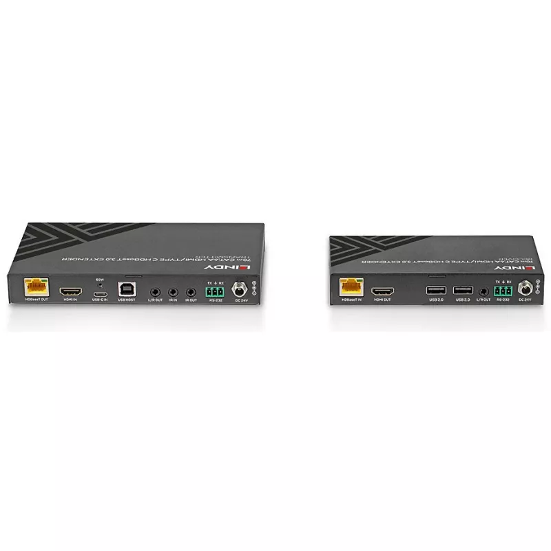 Lindy 70m Cat.6A HDMI 4K60 & Type C HDBaseT 3.0 KVM prailgintuvas