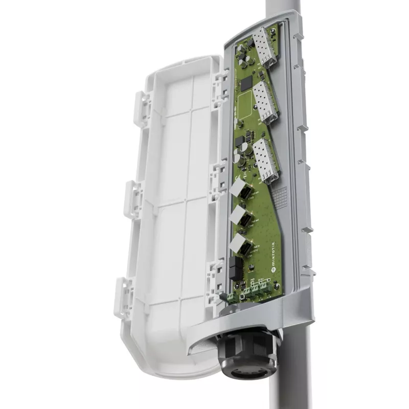 Tinklo jungiklis MikroTik CSS606-1G-2Gi-3S+OUT 6 prievadų su 1G ir 10G SFP+ jungtimis