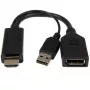 Cablexpert vaizdo adapteris DisplayPort į HDMI su USB maitinimu - 10 cm