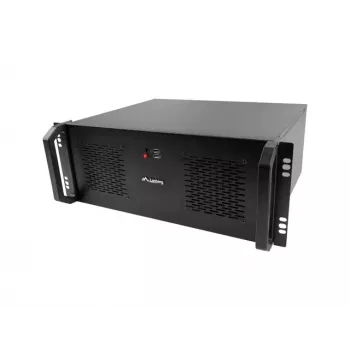 Rack korpusas LANBERG SC01-3504-10B, 1x 3,5 colio + 1x 2,5 colio lizdai, 7 plėtros lizdai, 2x 120mm priekiniai ventiliatoriai, USB 2.0