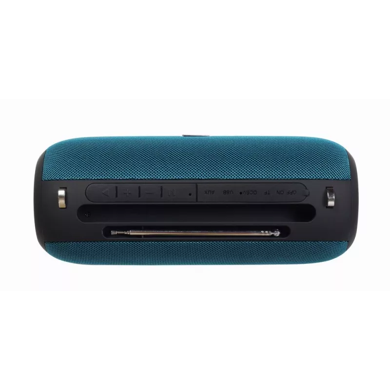 Nešiojamas stereofoninis garsiakalbis GEMBIRD SPK-BT-17-G – Bluetooth 5.1, 5 W RMS, 1200 mAh, MicroSD, FM, AUX