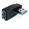 USB 3.0 adapteris – lizdo pasukimas 90° DeLOCK 65341 juodas