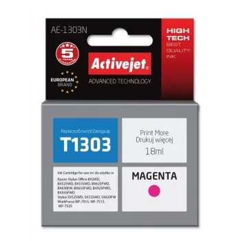 Activejet AE-1303N rašalo kasetė (Epson T1303 pakaitalas; Supreme; 18 ml; purpurinė)
