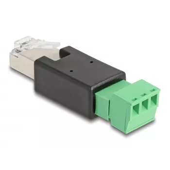 DeLOCK 66607 adapteris RJ45 į 3 kontaktų gnybtų bloką juodas žalias