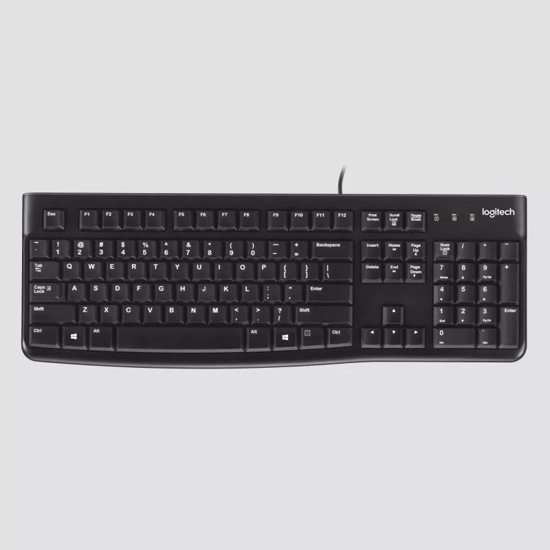 Logitech Desktop MK120 rinkinys, juodas, laidinis, Šveicariškas, 920-002504